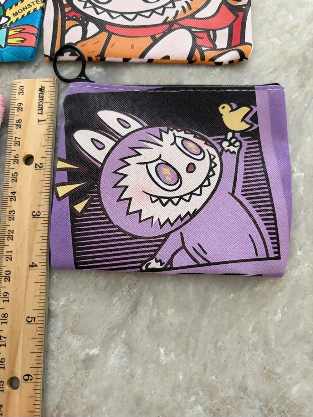 6 Cute Monster Coin Zip Pouch